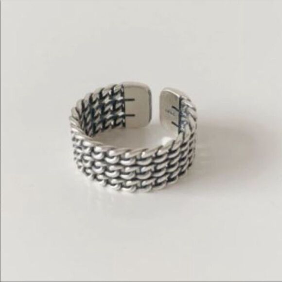 #13 Minimalist 925 Sterling Silver Retro Layered Ring - Picture 7 of 8